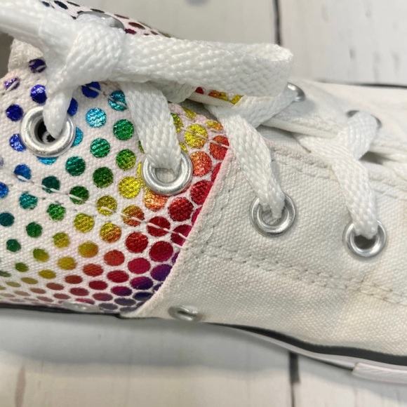 Converse Sneakers with Metallic rainbow dots. NWT - Picture 1 of 4
